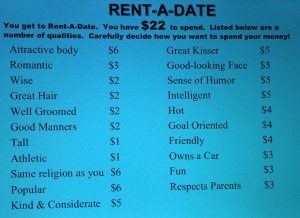 Rent-a-Date Menu